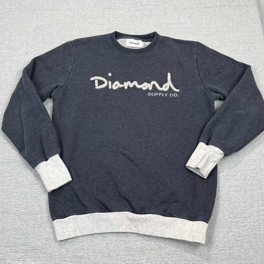 Diamond Supply Co Mens Blue‎ Crew Neck Long Sleeve Pullover Sweatshirt Size M
